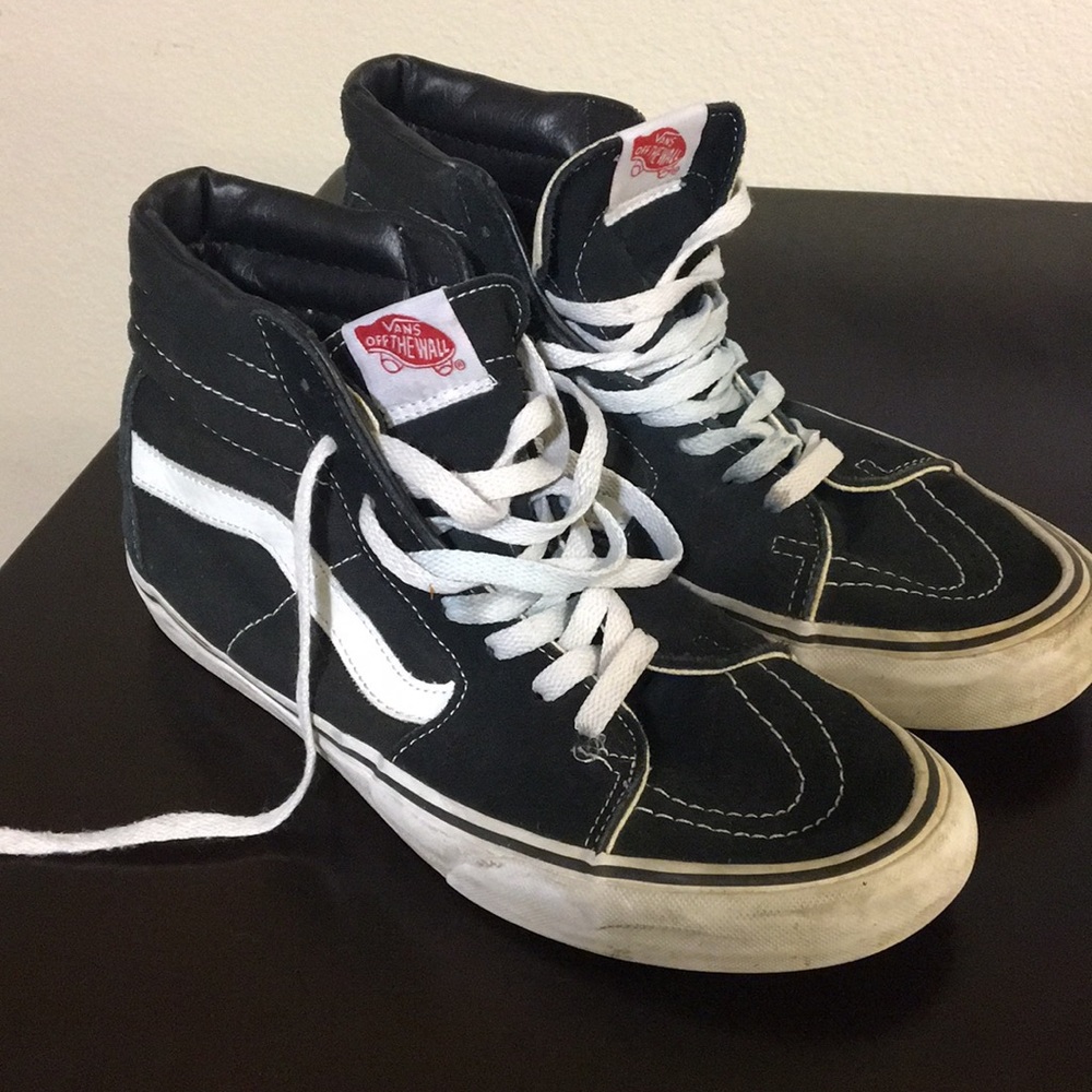 Black Vans Sk8 Hi Tops